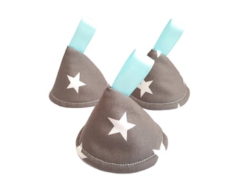 Grey & White Stars Pee Pee Teepees x3, Sprinkling Wee Wigwam, Boy Baby Shower Gift. Vegan