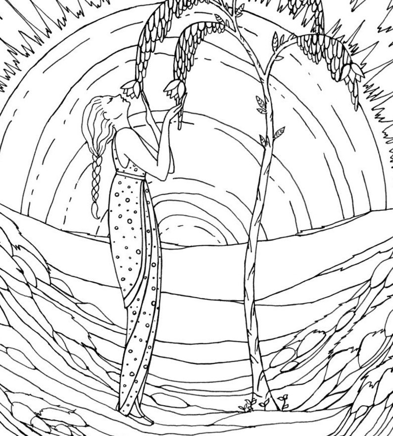 Sunset Coloring Page - Etsy