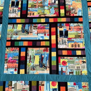 QUILT New York approx. 1.80 m x 1.70 m Sights a Memory Quilt from Big Apple Patchwork Blanket