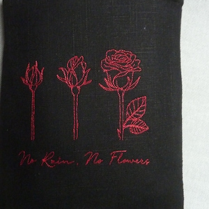 Bolsa para livros Line Art ROSES Booksleeve capa protetora acolchoada e bordada para livro