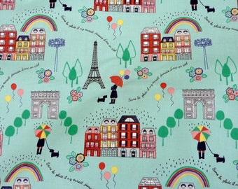 Paris,  Lewis & Irene threades with love April Showers, Fabric, 0,5 Meter, Paris, Baumwollstoff