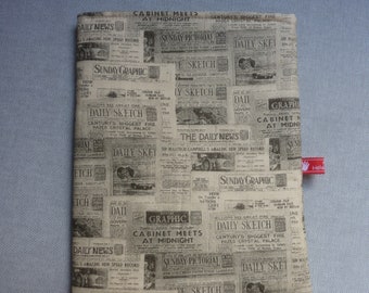 Büchertasche gepolstert Tageszeitung LONDON  Schutzhülle Book Sleeve