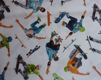 Skater, Northcott Fabrics, Cotton, 0.5 meters, cotton, longboard, cool guys