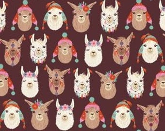 Llama Love Peru Alpaca Lama 0.5 meter cotton fabric by Michael Miller