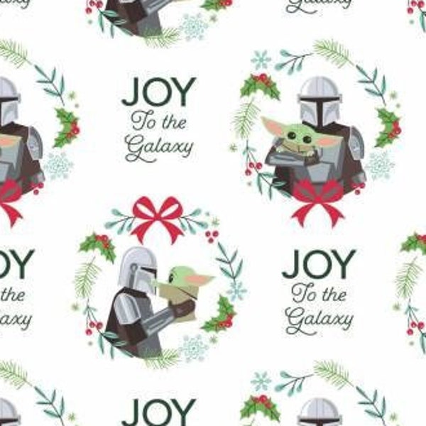 Star Wars Stoff Weihnachten The Mandalorian Joy to the Galaxy Camelot Fabrics 0,5 Meter Baumwollstoff