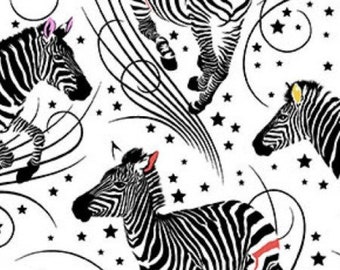 Tula  Pink Linework Zebra Read Between the Lines  0,45 Meter Baumwollstoff von Free Spirit