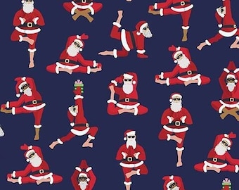 YOGA Namaste Santa Claus Savasana 0,5 mètres, tissu en coton par Dear Stella