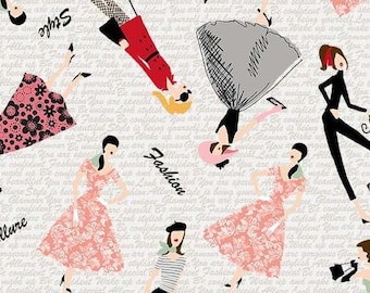 Fashionista MODE Trendsetter Glamour Tejido de algodón de 0,5 metros de Michael Miller