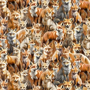 FOX Wild Kingdom Fox 0,5 meter bomullstyg från Windham Fabrics