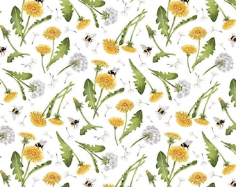 DANDELION Beecroft Bees Dandelions 0.5 meter cotton fabric from Northcott