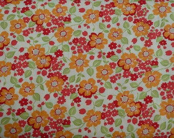 Marmelade, MODA, Patchwork, Sommerblumen, Organge, 0,5 Meter Baumwollstoff