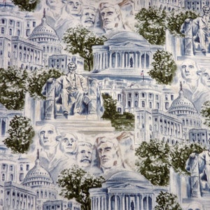 America USA New York Famous Building, 0.5 Meter Cotton Fabric, Route Trip