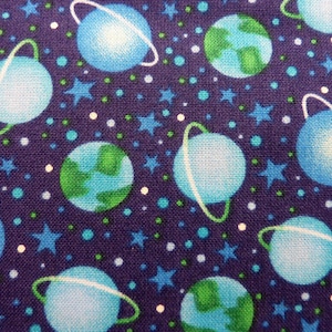 Space Planets Astronauts Rockets 0.5 Meter Cotton Fabric by Benartex