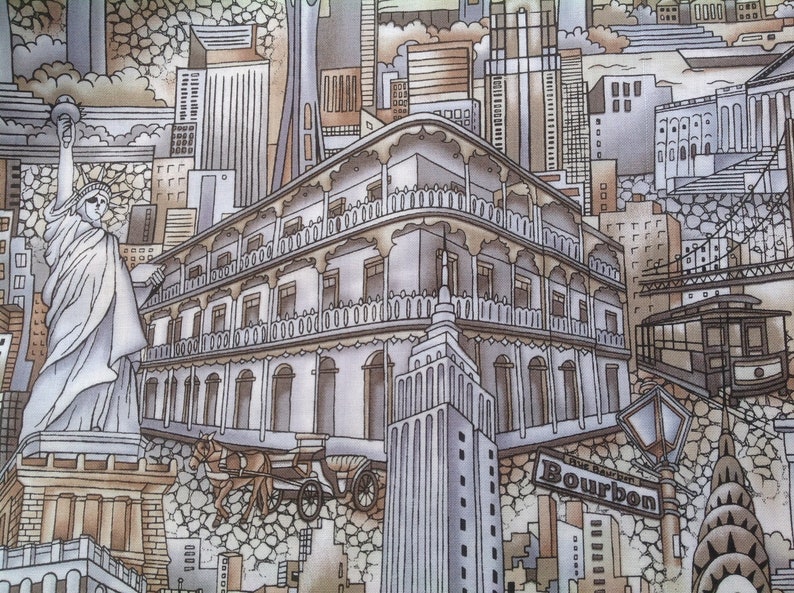 New York 1 Meter Globetrotter Cotton Route 66 America/'s Big Cities