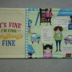 Mug Rug Tischset Everything is fine Quilter Untersetzer Geschenkidee Tischset