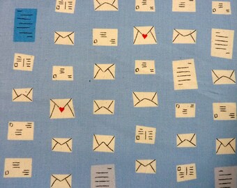 Love Letters  Liebesbriefe Briefmarken 0,5 Meter Baumwollstoff von  Cotton & Steel Patchwork