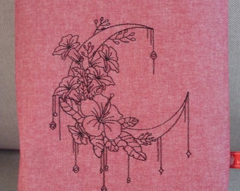 Cartable MOND rembourré de fleurs et couverture de livre brodée pochette de protection