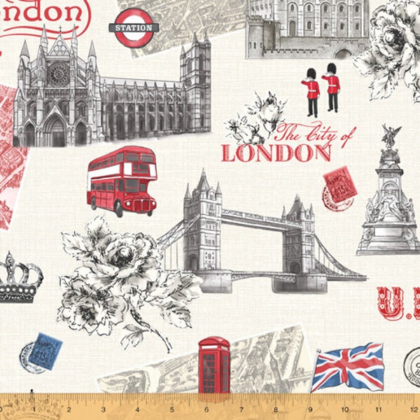 LONDON Destinations tissu en coton de 0,5 mètre de Windham Fabrics