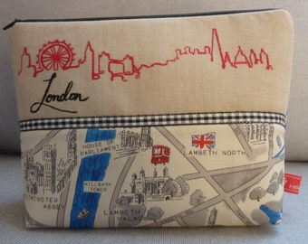 LONDON Very British Kosmetiktasche Weltenbummler Stadtplan mit Skyline von London