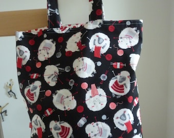 Knitting Sheep Wool Reversible Two in One Shopper Cloth Bag