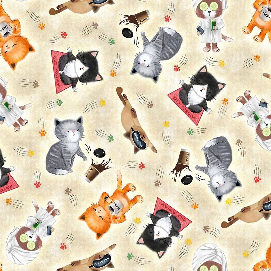Katzen Stoff 75 Baumwolle 25 Polyester Cat Fleece Fabric