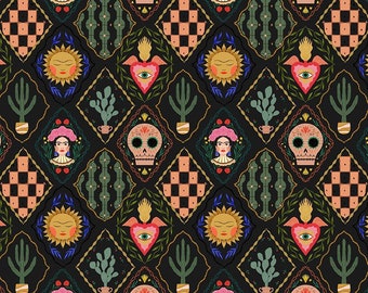 Viva la Vida, Folklore Flower Garden, 0.5 Meter Cotton Fabric, Viva la Mexico, Timeless Treasures