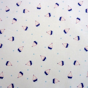 Maritime Sailboat Miniature 0.5 Meter Cotton Fabric by MODA