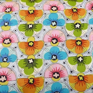 FABRIZIA Flowers Retro Vintage Scattered Flowers 0.5 Meter Cotton Fabric by Alexander Henry