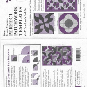Drunkard Path Perfect Patchwork Mallar 6 och 7 tum Stort Set Nr 8024 bild 3