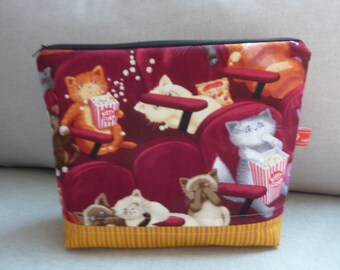 CATS Purrfect cosmetic bag Kitty Cat in the CINEMA and popcorn