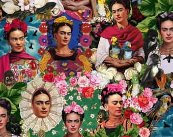 Viva la Vida Mexico Folklore Flower Garden 1 Meter Cotton Fabric by Timeless Treasures