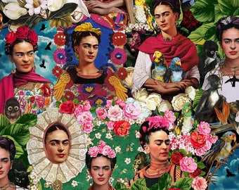 Tessuto di cotone Viva la Vida Mexico Folklore Flower Garden da 1 metro di Timeless Treasures