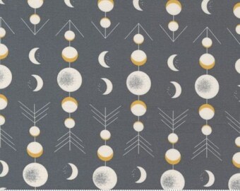 Throught the Woods, 0.5 meter, cotton fabric, MODA, GRAY, moon phase