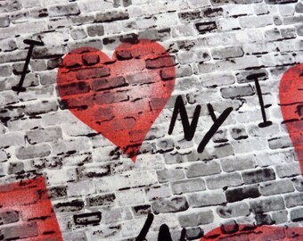 NEW YORK de Muur Ik hou van NY Graffiti 0,5 meter katoenen stof van Benartex
