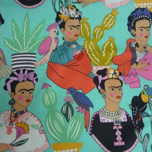 Viva la vida con las plumas Mexico Muertes 1 yard cotton fabric by Alexander Henry