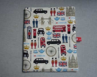 Book bag LONDON lined book sleeve protective book sleeve England Icons