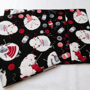 Book cover DIN A 5 for turning knitting sheep wool embroidery needles