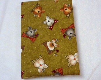 Book cover cat and mouse to turn DIN A 5 TWO in ONE single piece