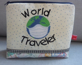 Kosmetiktasche Weltenbummler New York Rom Londo, Reisepass World Traveler