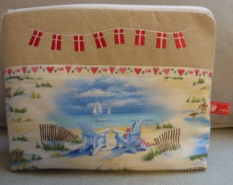 Cosmetic bag, hygge, DENMARK small flag, globetrotter, travel, scandinavia, danmark, maritime