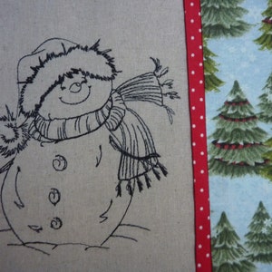 Christmas Mug Rug Merry Christmas Snowman Advent Time Placemat Let it snow