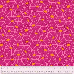 Summer Lovin Multi Daisy Pink 0,5 Meter Baumwollstoff Windham Studio