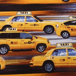 New York Yellow Cap Taxi Car Benartex America 0.5 Meter Cotton
