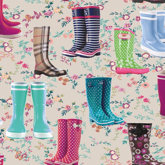 Fabric clearance rain boots