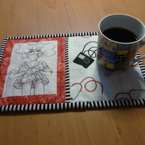 Placemat, Calling all nurses, Loralie nifty nurse, Mug Rug, Coffee cup, Coffee mug, Placemat