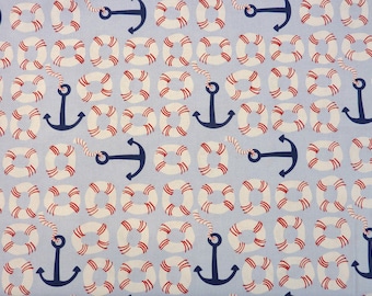 Maritim Anchor Lifebuoy Ahoi 0,5 meter katoenen stof van Bland Fabrics