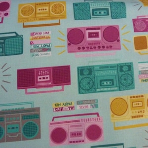 Portable radio cassette recorder 0.5 meters cotton fabric from Camelot Fabric Music Miniature