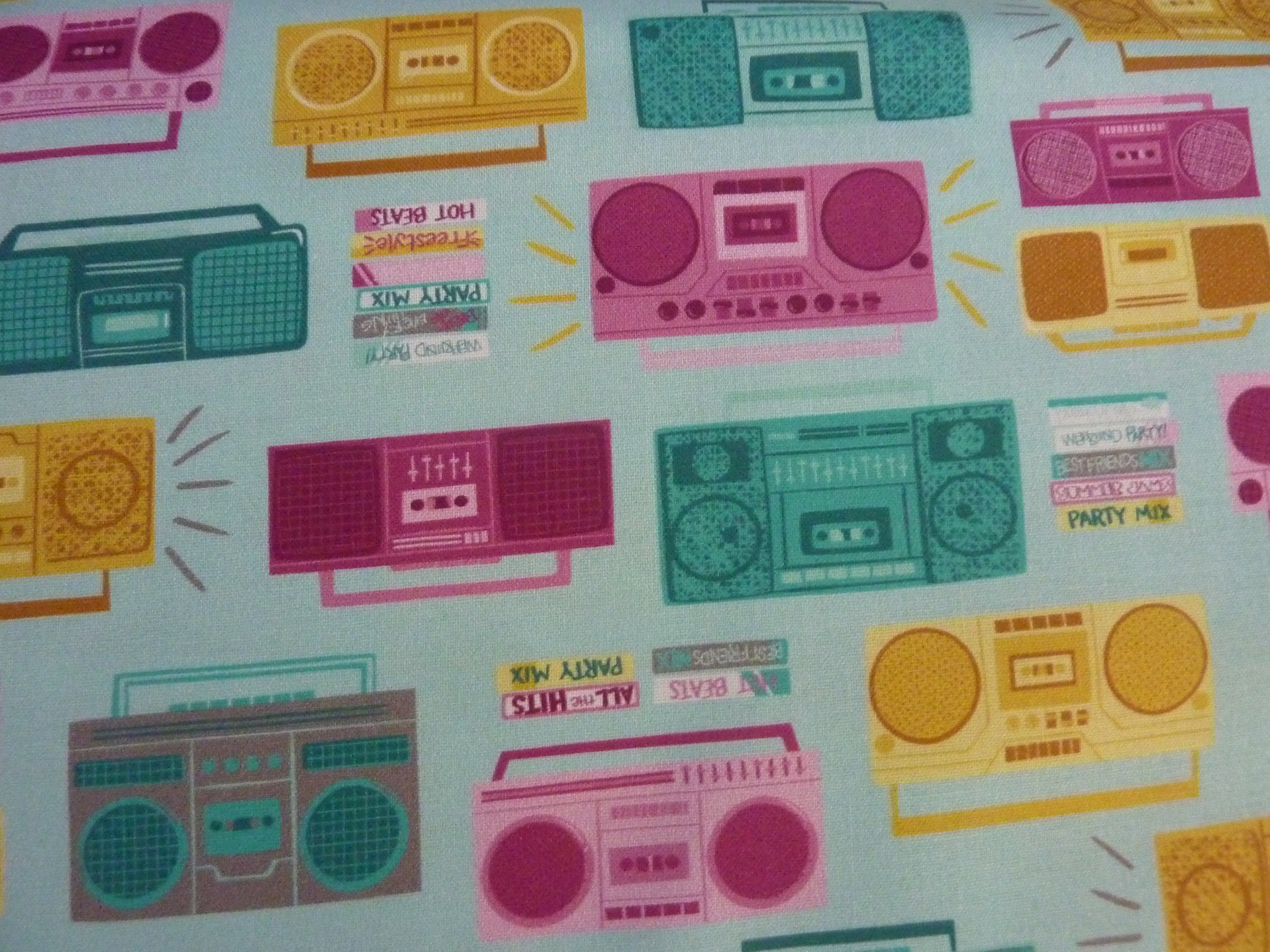 Portable radio cassette recorder 0.5 meters cotton fabric from Camelot Fabric Music Miniature