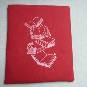 Bolsa para livros, livros voadores, capa de livro acolchoada e bordada, capa protetora para livro