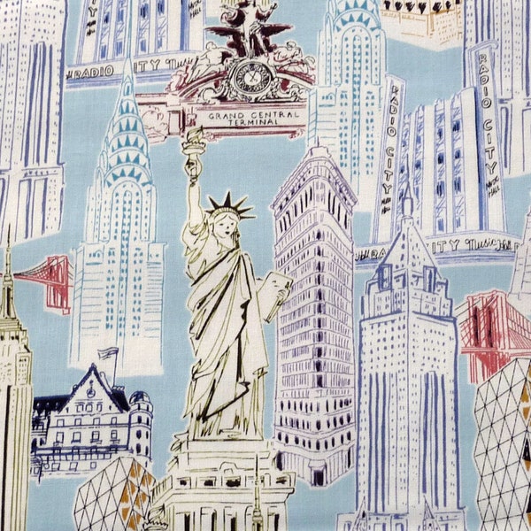 New York famous buildings from America 0.5 meter cotton fabric by Robert Kaufman